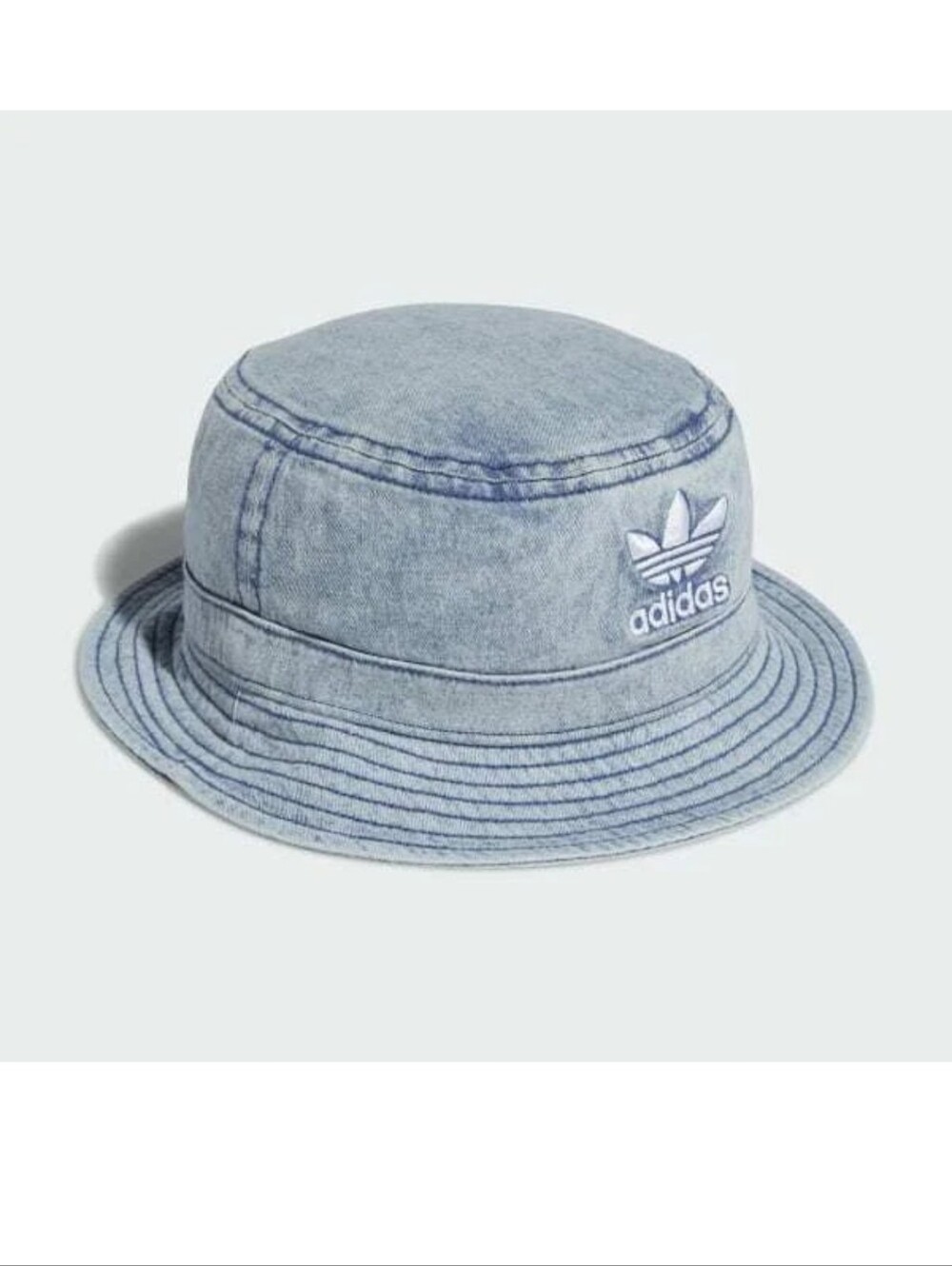 adidas Light Blue Denim-Effect Bucket Hat